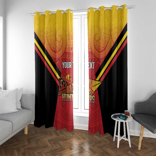Papua New Guinea Rugby Custom Window Curtain Go PNG Hunters Polynesian Pattern - Aussie Hoodie