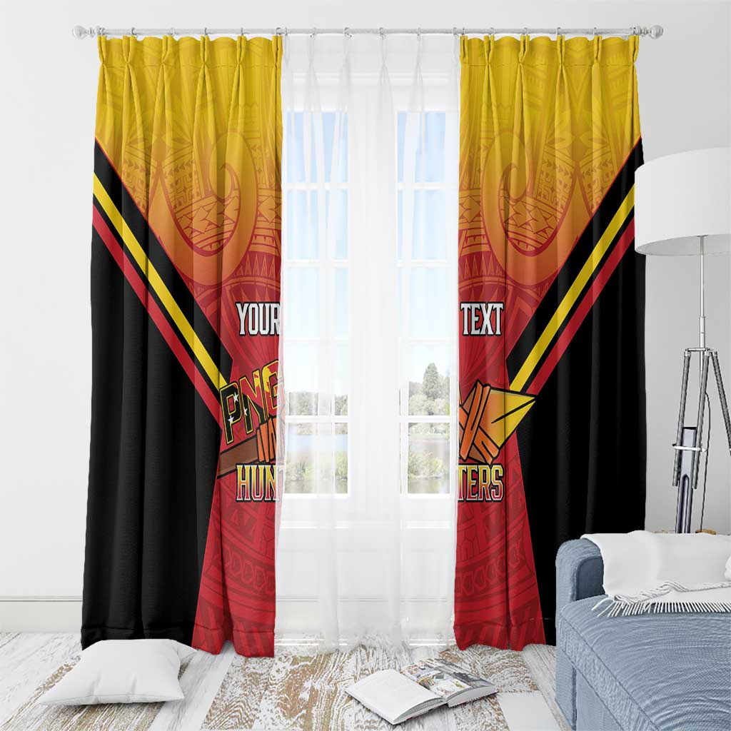 Papua New Guinea Rugby Custom Window Curtain Go PNG Hunters Polynesian Pattern - Aussie Hoodie