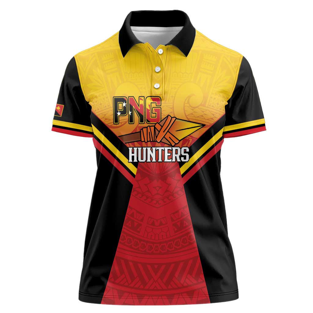Papua New Guinea Rugby Custom Women Polo Shirt Go PNG Hunters Polynesian Pattern - Aussie Hoodie