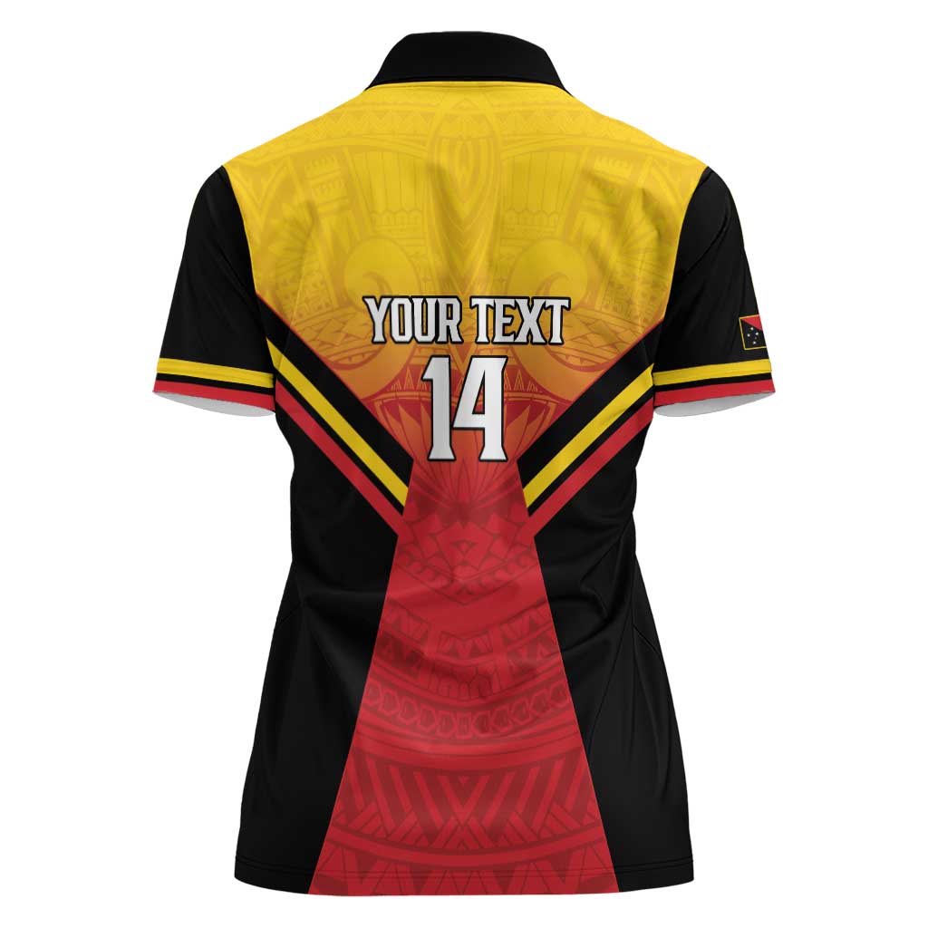 Papua New Guinea Rugby Custom Women Polo Shirt Go PNG Hunters Polynesian Pattern - Aussie Hoodie