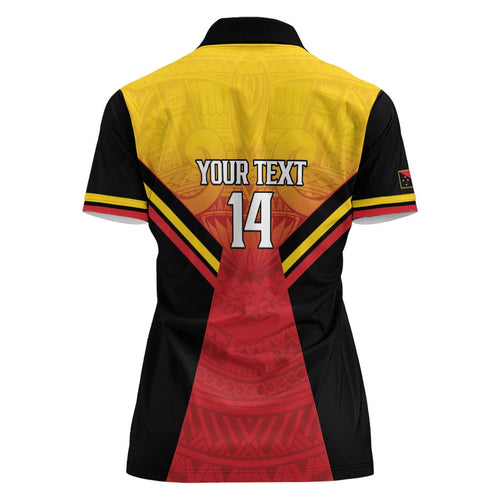 Papua New Guinea Rugby Custom Women Polo Shirt Go PNG Hunters Polynesian Pattern - Aussie Hoodie