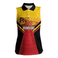 Papua New Guinea Rugby Custom Women Sleeveless Polo Shirt Go PNG Hunters Polynesian Pattern - Aussie Hoodie