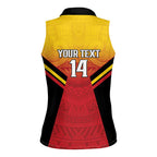 Papua New Guinea Rugby Custom Women Sleeveless Polo Shirt Go PNG Hunters Polynesian Pattern - Aussie Hoodie