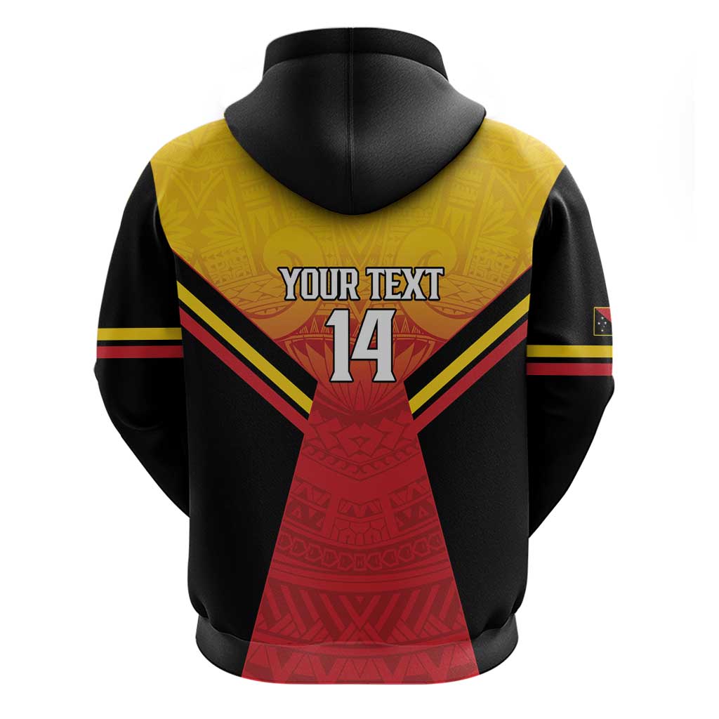 Papua New Guinea Rugby Custom Zip Hoodie Go PNG Hunters Polynesian Pattern - Aussie Hoodie