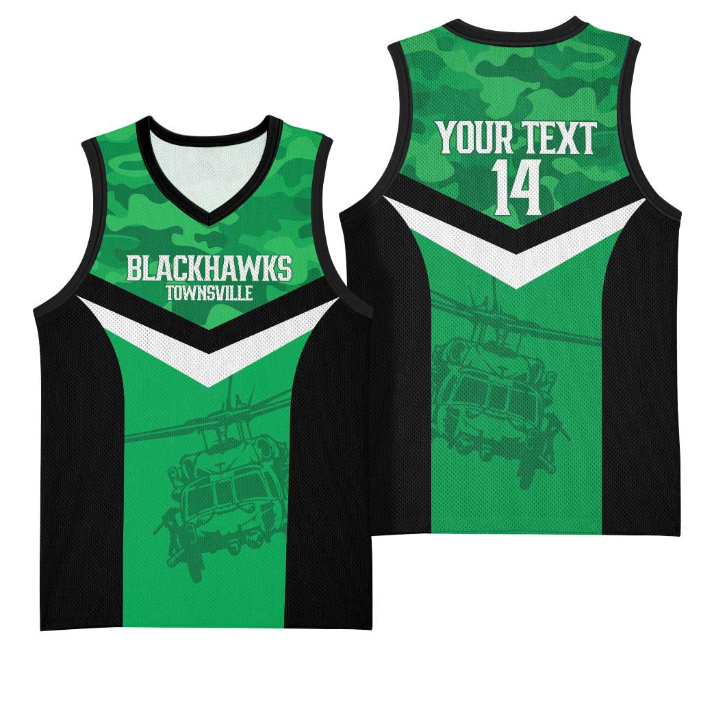 Townsville Rugby Custom Basketball Jersey Go Blackhawks Camouflage Pattern - Aussie Hoodie