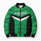 Townsville Rugby Custom Bomber Puffer Jacket Go Blackhawks Camouflage Pattern - Aussie Hoodie
