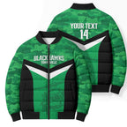 Townsville Rugby Custom Bomber Puffer Jacket Go Blackhawks Camouflage Pattern - Aussie Hoodie