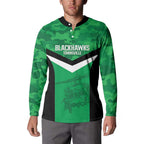 Townsville Rugby Custom Button Sweatshirt Go Blackhawks Camouflage Pattern - Aussie Hoodie