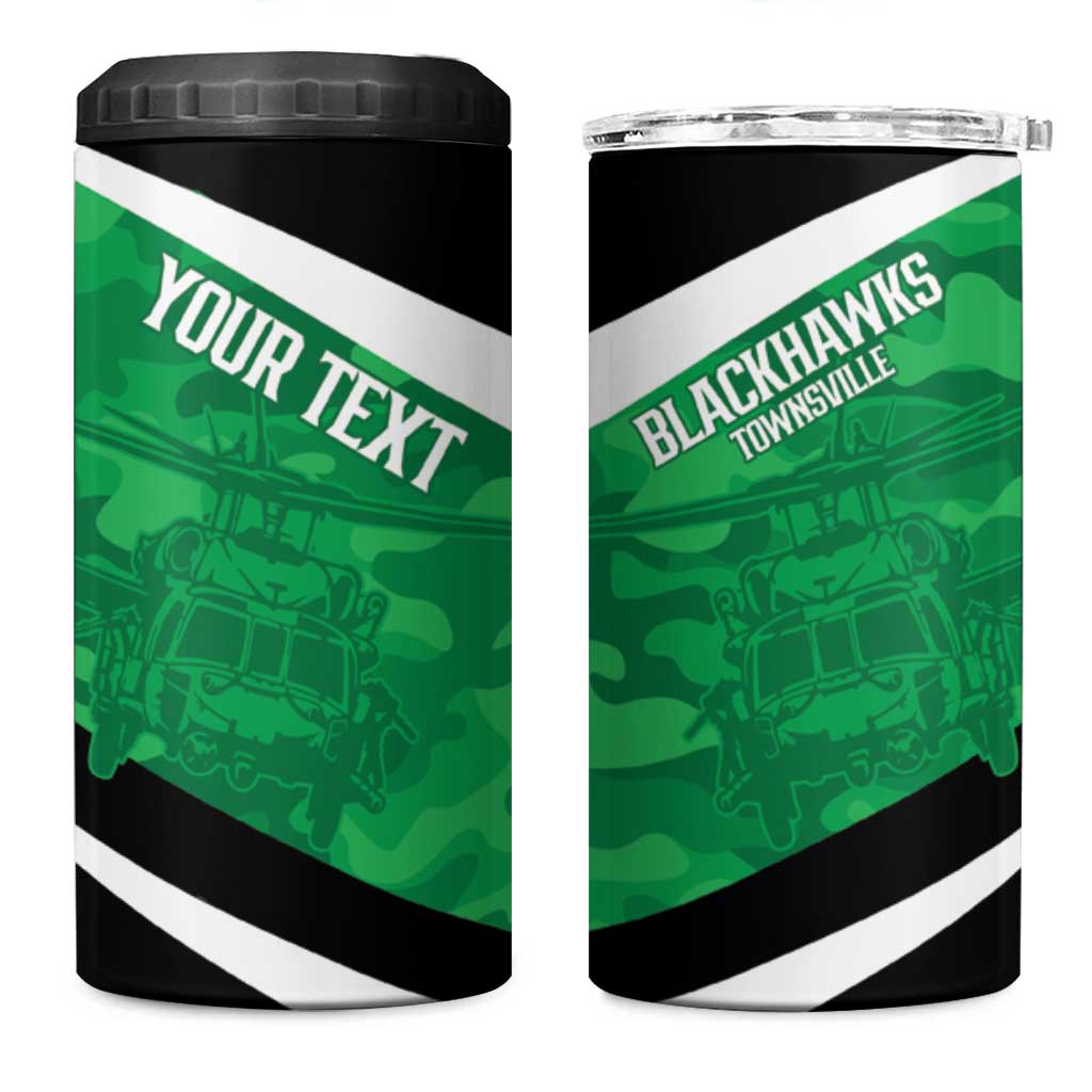 Townsville Rugby Custom 4 in 1 Can Cooler Tumbler Go Blackhawks Camouflage Pattern - Aussie Hoodie