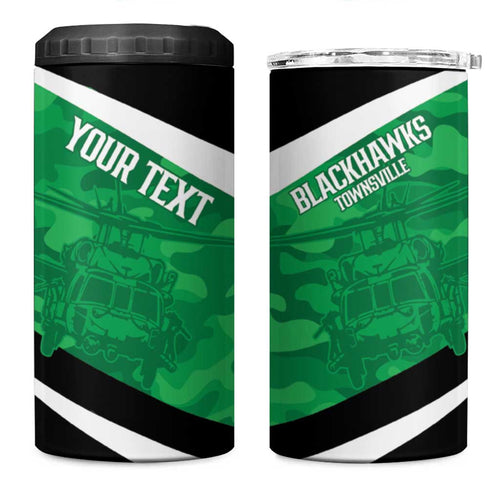 Townsville Rugby Custom 4 in 1 Can Cooler Tumbler Go Blackhawks Camouflage Pattern - Aussie Hoodie