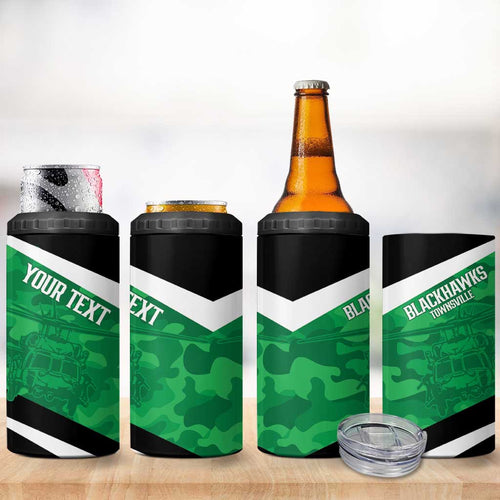 Townsville Rugby Custom 4 in 1 Can Cooler Tumbler Go Blackhawks Camouflage Pattern - Aussie Hoodie