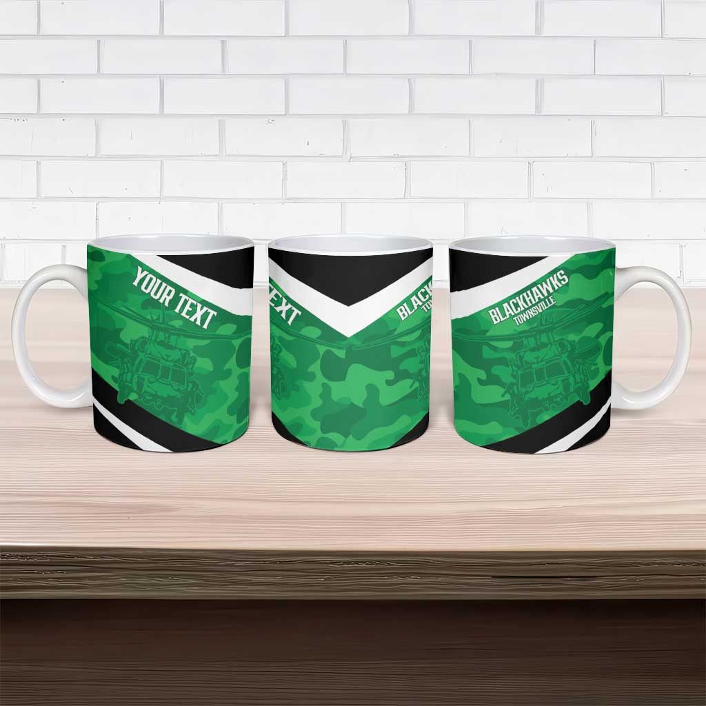 Townsville Rugby Custom Ceramic Mug Go Blackhawks Camouflage Pattern - Aussie Hoodie