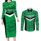 Townsville Rugby Custom Couples Matching Long Sleeve Bodycon Dress and Long Sleeve Button Shirt Go Blackhawks Camouflage Pattern - Aussie Hoodie