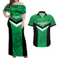 Townsville Rugby Custom Couples Matching Off Shoulder Maxi Dress and Hawaiian Shirt Go Blackhawks Camouflage Pattern - Aussie Hoodie
