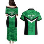 Townsville Rugby Custom Couples Matching Puletasi and Hawaiian Shirt Go Blackhawks Camouflage Pattern - Aussie Hoodie
