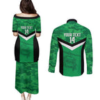 Townsville Rugby Custom Couples Matching Puletasi and Long Sleeve Button Shirt Go Blackhawks Camouflage Pattern - Aussie Hoodie