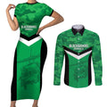 Townsville Rugby Custom Couples Matching Short Sleeve Bodycon Dress and Long Sleeve Button Shirt Go Blackhawks Camouflage Pattern - Aussie Hoodie