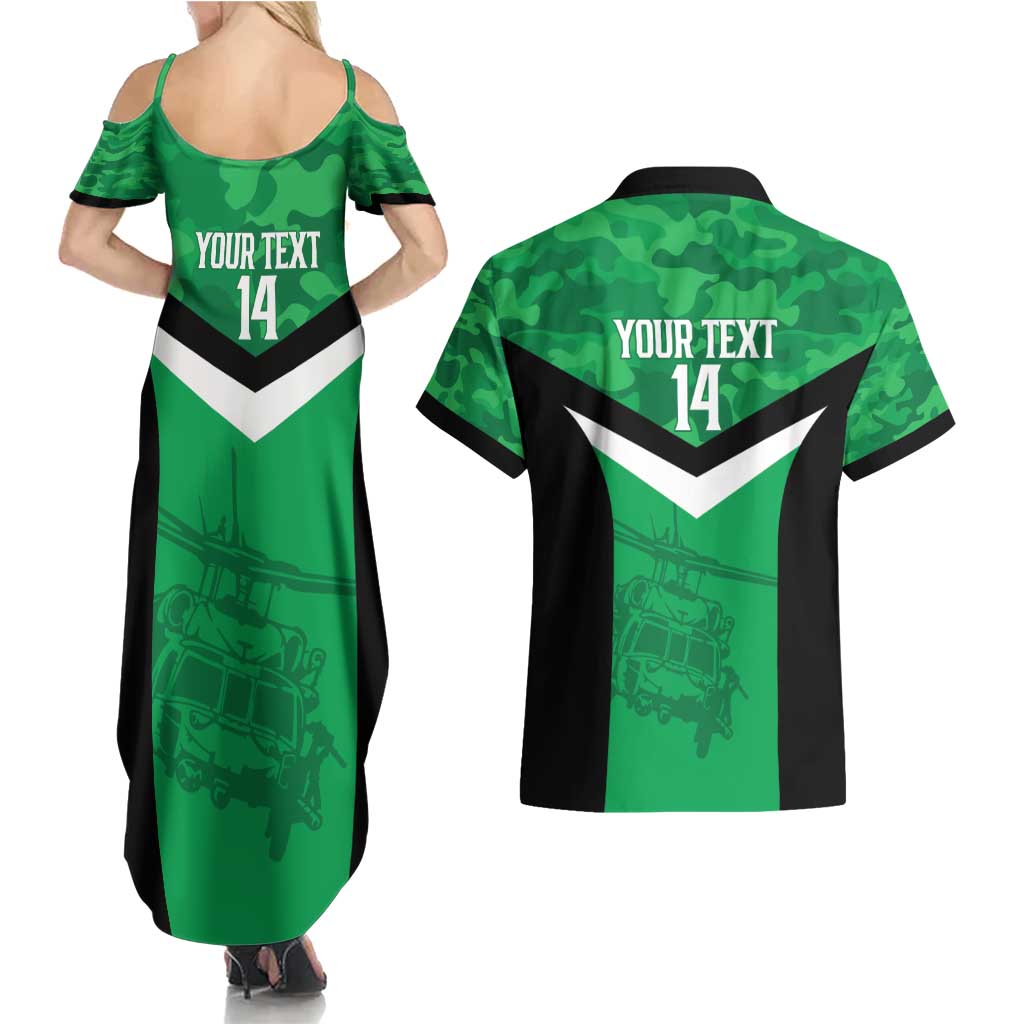 Townsville Rugby Custom Couples Matching Summer Maxi Dress and Hawaiian Shirt Go Blackhawks Camouflage Pattern - Aussie Hoodie