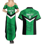Townsville Rugby Custom Couples Matching Summer Maxi Dress and Hawaiian Shirt Go Blackhawks Camouflage Pattern - Aussie Hoodie