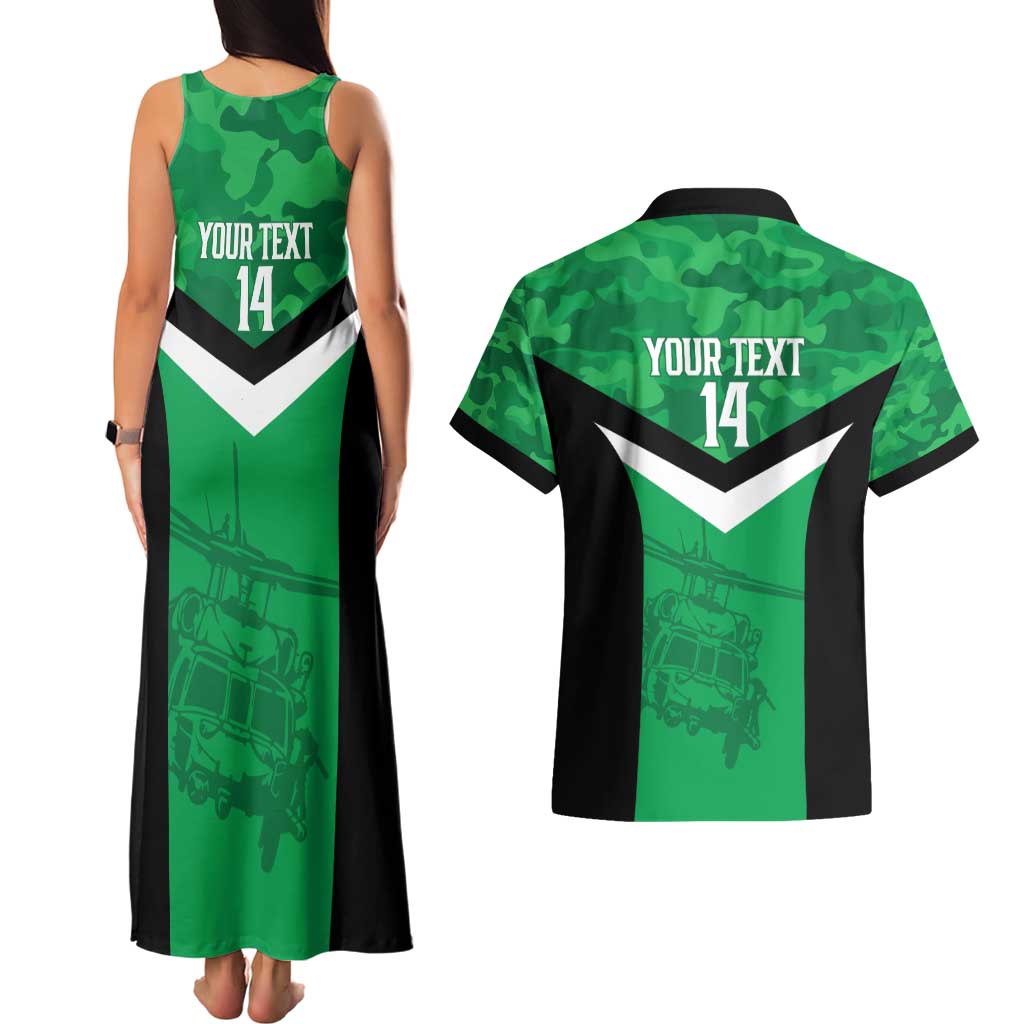 Townsville Rugby Custom Couples Matching Tank Maxi Dress and Hawaiian Shirt Go Blackhawks Camouflage Pattern - Aussie Hoodie