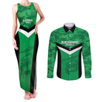 Townsville Rugby Custom Couples Matching Tank Maxi Dress and Long Sleeve Button Shirt Go Blackhawks Camouflage Pattern - Aussie Hoodie
