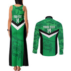Townsville Rugby Custom Couples Matching Tank Maxi Dress and Long Sleeve Button Shirt Go Blackhawks Camouflage Pattern - Aussie Hoodie
