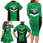 Townsville Rugby Custom Family Matching Long Sleeve Bodycon Dress and Hawaiian Shirt Go Blackhawks Camouflage Pattern - Aussie Hoodie