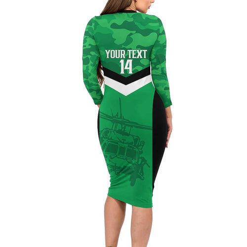 Townsville Rugby Custom Family Matching Long Sleeve Bodycon Dress and Hawaiian Shirt Go Blackhawks Camouflage Pattern - Aussie Hoodie