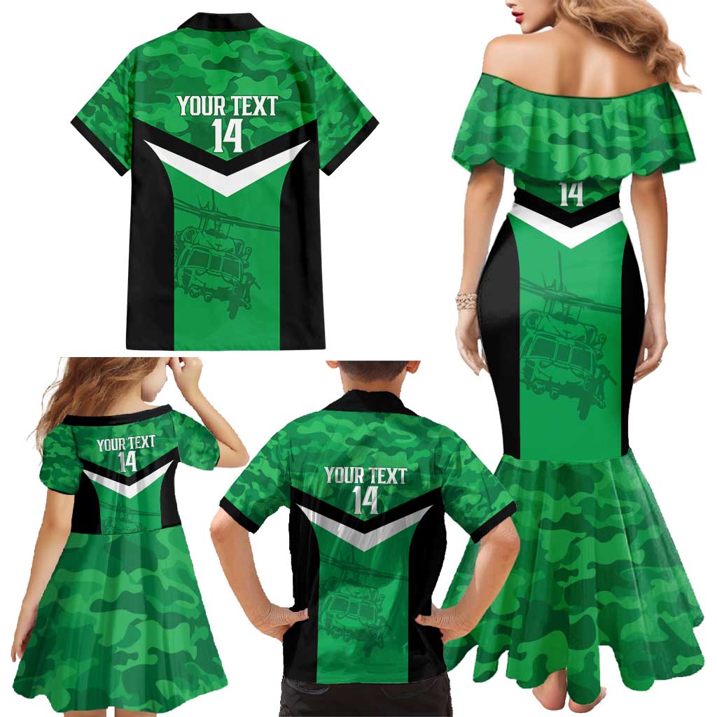 Townsville Rugby Custom Family Matching Mermaid Dress and Hawaiian Shirt Go Blackhawks Camouflage Pattern - Aussie Hoodie