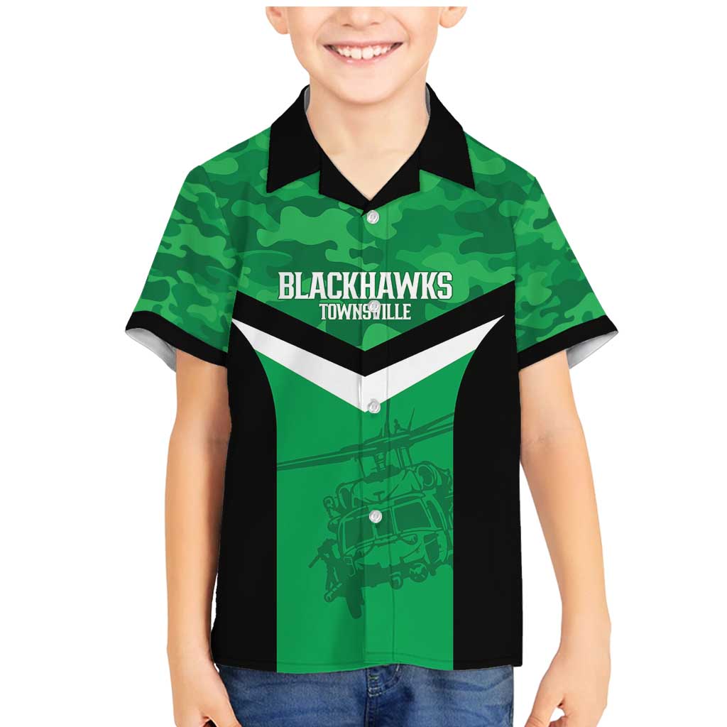 Townsville Rugby Custom Family Matching Mermaid Dress and Hawaiian Shirt Go Blackhawks Camouflage Pattern - Aussie Hoodie
