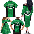 Townsville Rugby Custom Family Matching Off The Shoulder Long Sleeve Dress and Hawaiian Shirt Go Blackhawks Camouflage Pattern - Aussie Hoodie