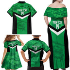 Townsville Rugby Custom Family Matching Off Shoulder Maxi Dress and Hawaiian Shirt Go Blackhawks Camouflage Pattern - Aussie Hoodie