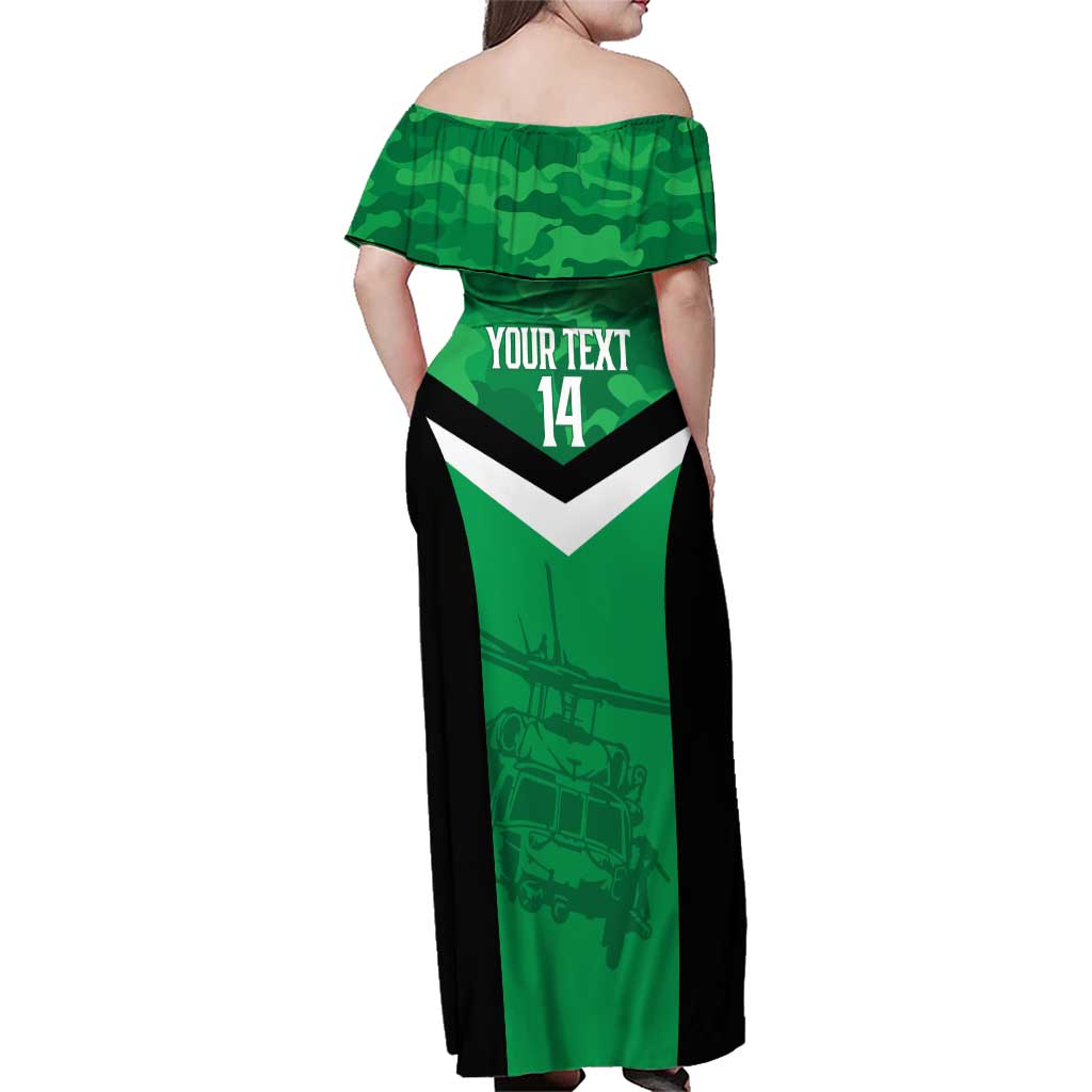 Townsville Rugby Custom Family Matching Off Shoulder Maxi Dress and Hawaiian Shirt Go Blackhawks Camouflage Pattern - Aussie Hoodie