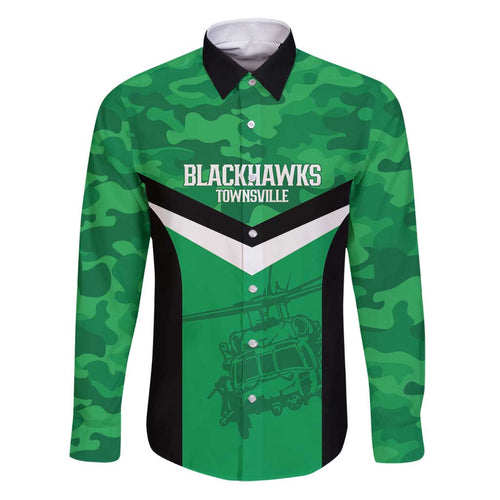 Townsville Rugby Custom Family Matching Puletasi and Hawaiian Shirt Go Blackhawks Camouflage Pattern - Aussie Hoodie