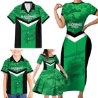 Townsville Rugby Custom Family Matching Short Sleeve Bodycon Dress and Hawaiian Shirt Go Blackhawks Camouflage Pattern - Aussie Hoodie