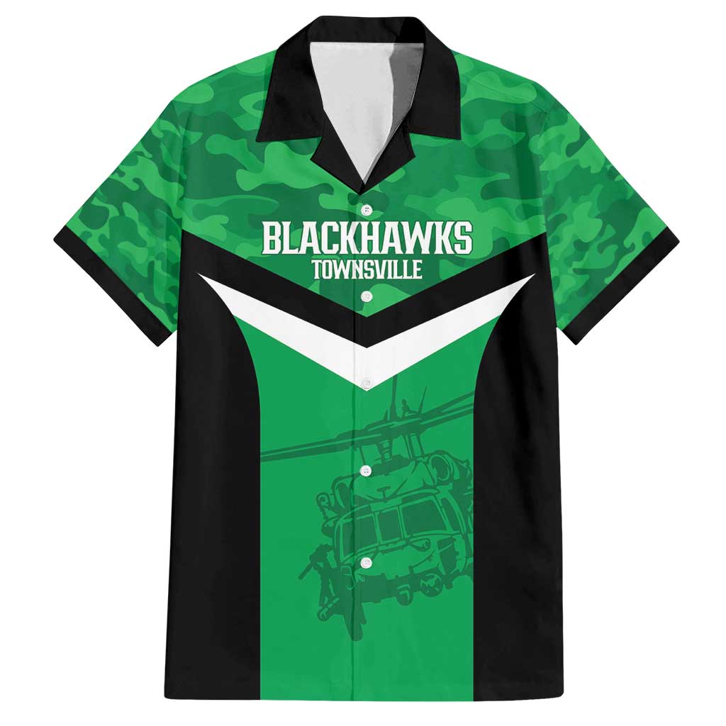Townsville Rugby Custom Family Matching Tank Maxi Dress and Hawaiian Shirt Go Blackhawks Camouflage Pattern - Aussie Hoodie