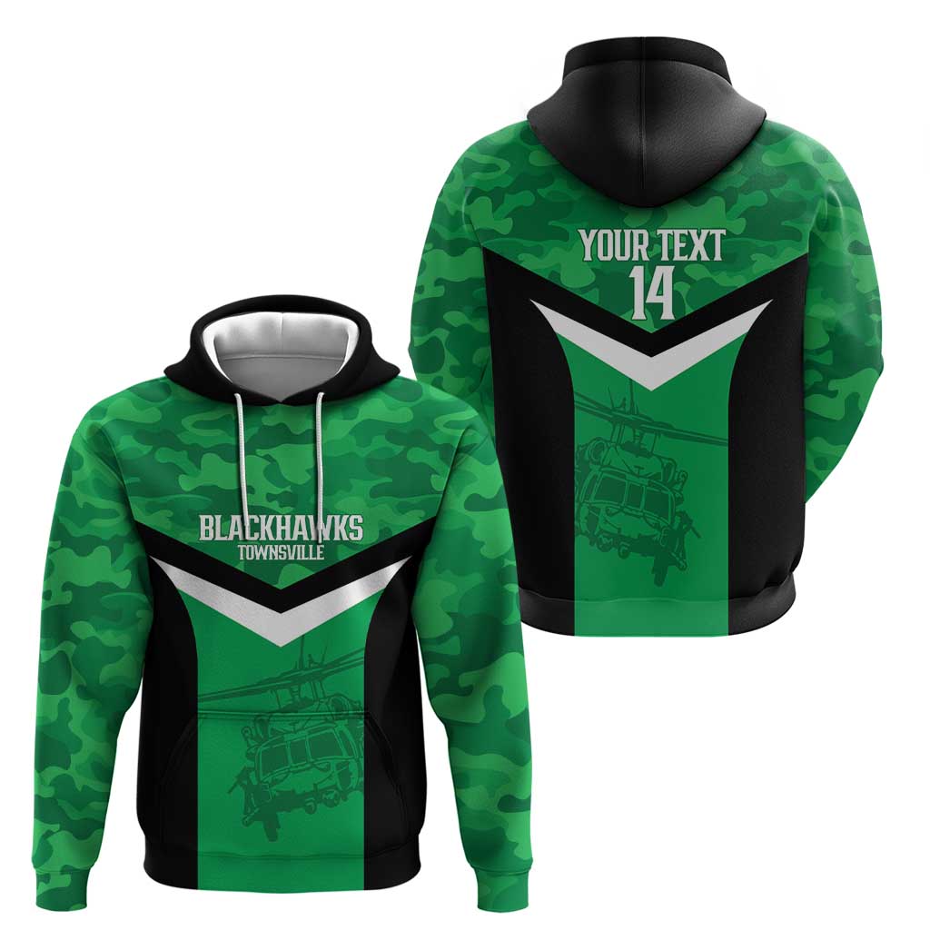 Townsville Rugby Custom Hoodie Go Blackhawks Camouflage Pattern - Aussie Hoodie