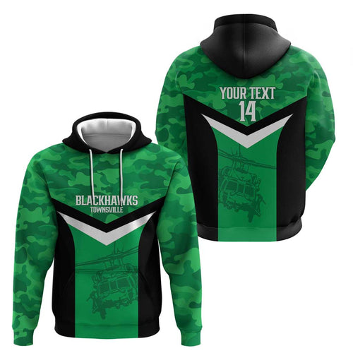 Townsville Rugby Custom Hoodie Go Blackhawks Camouflage Pattern - Aussie Hoodie