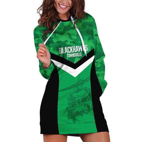 Townsville Rugby Custom Hoodie Dress Go Blackhawks Camouflage Pattern - Aussie Hoodie