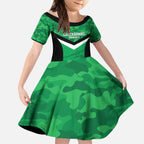 Townsville Rugby Custom Kid Short Sleeve Dress Go Blackhawks Camouflage Pattern - Aussie Hoodie