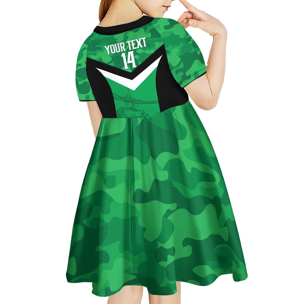 Townsville Rugby Custom Kid Short Sleeve Dress Go Blackhawks Camouflage Pattern - Aussie Hoodie