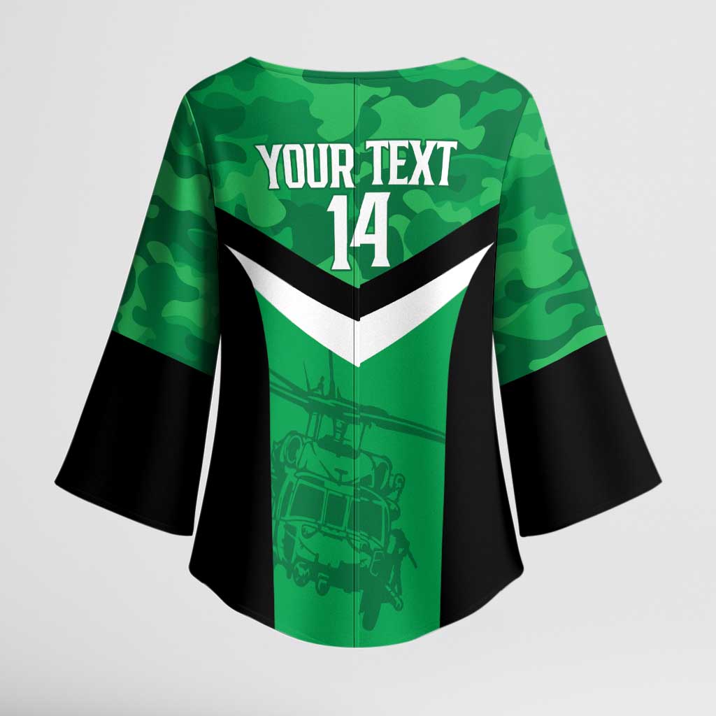 Townsville Rugby Custom Kimono Sleeve Blouse Go Blackhawks Camouflage Pattern - Aussie Hoodie