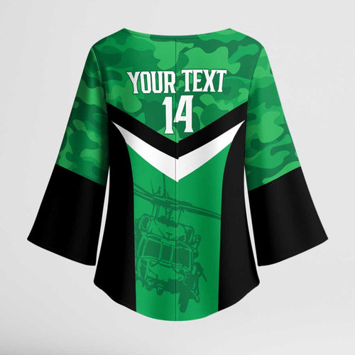Townsville Rugby Custom Kimono Sleeve Blouse Go Blackhawks Camouflage Pattern - Aussie Hoodie