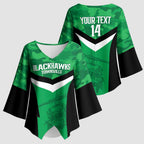 Townsville Rugby Custom Kimono Sleeve Blouse Go Blackhawks Camouflage Pattern - Aussie Hoodie