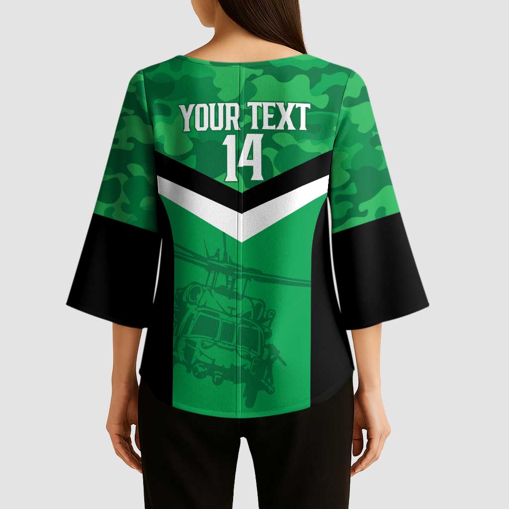 Townsville Rugby Custom Kimono Sleeve Blouse Go Blackhawks Camouflage Pattern - Aussie Hoodie