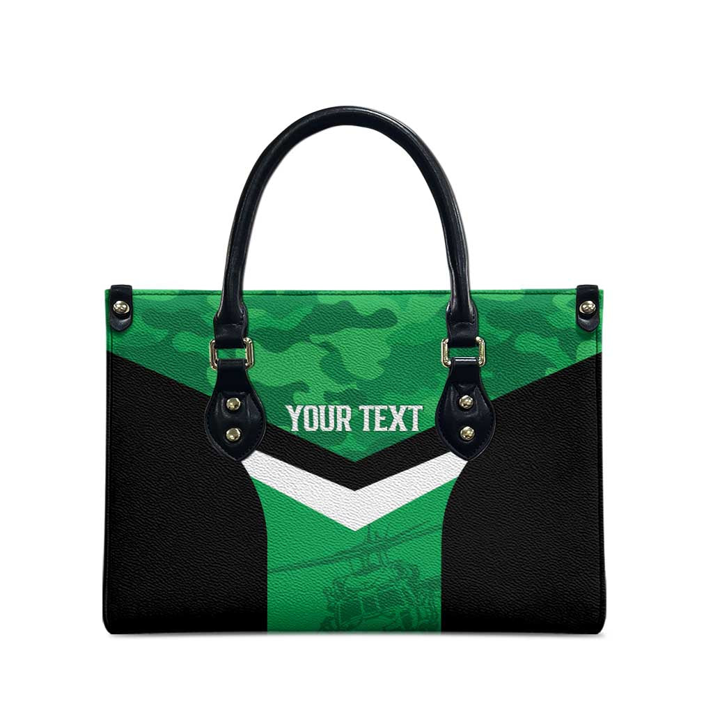 Townsville Rugby Custom Leather Bag Go Blackhawks Camouflage Pattern - Aussie Hoodie