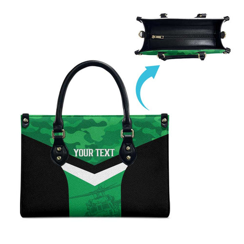 Townsville Rugby Custom Leather Bag Go Blackhawks Camouflage Pattern - Aussie Hoodie