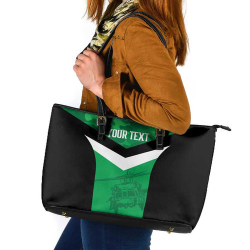 Townsville Rugby Custom Leather Tote Bag Go Blackhawks Camouflage Pattern - Aussie Hoodie