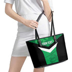 Townsville Rugby Custom Leather Tote Bag Go Blackhawks Camouflage Pattern - Aussie Hoodie