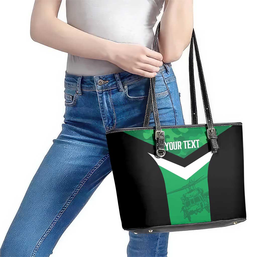 Townsville Rugby Custom Leather Tote Bag Go Blackhawks Camouflage Pattern - Aussie Hoodie